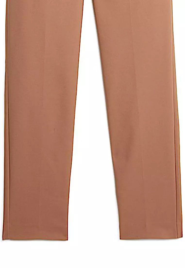 Cotton Blend Slim Fit Ankle Grazer Trousers