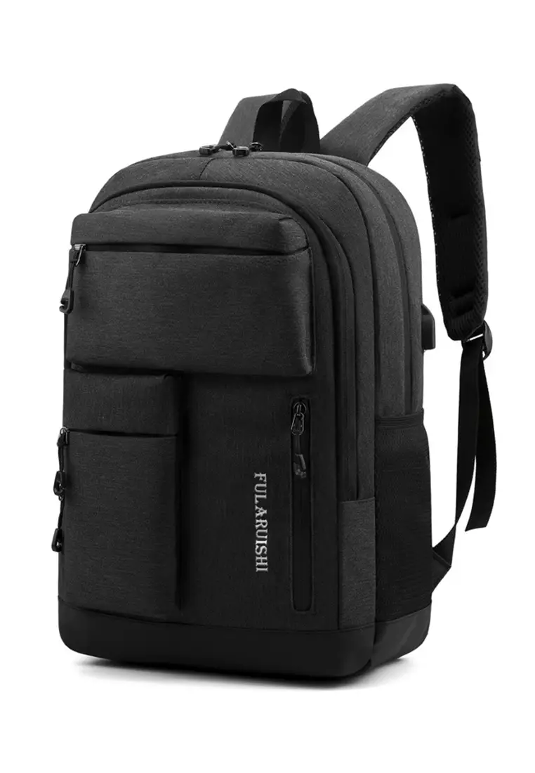Buy Lara Men's Oxford Cloth Leisure Backpack Black Online ZALORA Malaysia