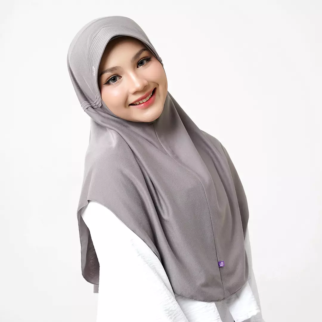 Rabbani - Jilbab / Hijab / Kerudung Sekolah Instan Raven Exclusive - Grey S