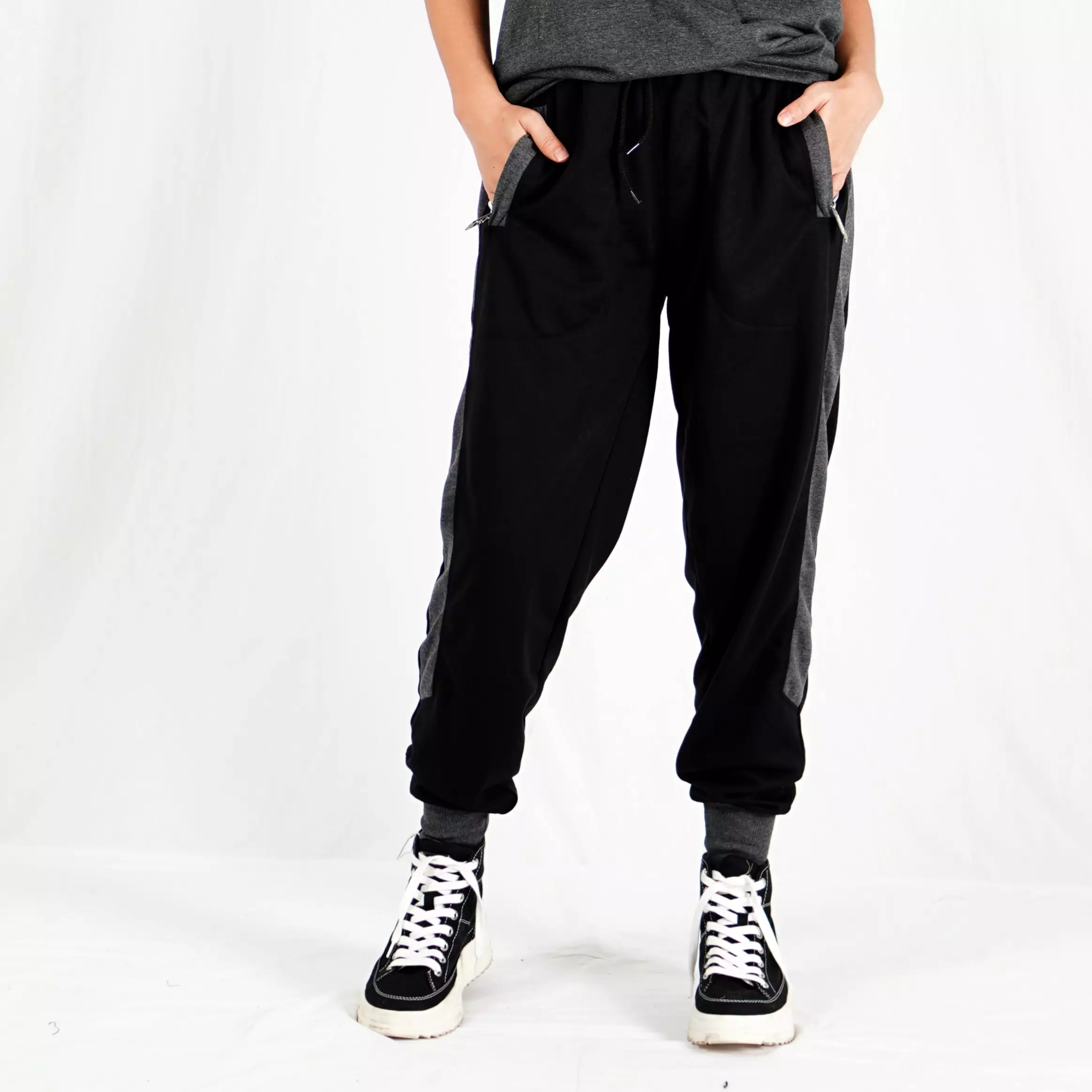 KURT Celana Panjang Training Olahraga Wanita Jogger Pants Sweatpants - HITAM