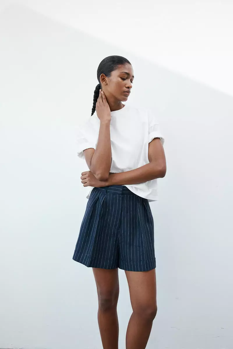 H and m linen shorts sales