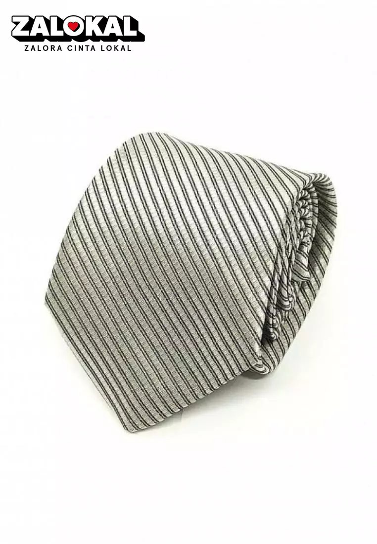 Houseofcuff Dasi Neck Tie Motif Silver Listed Neck Tie