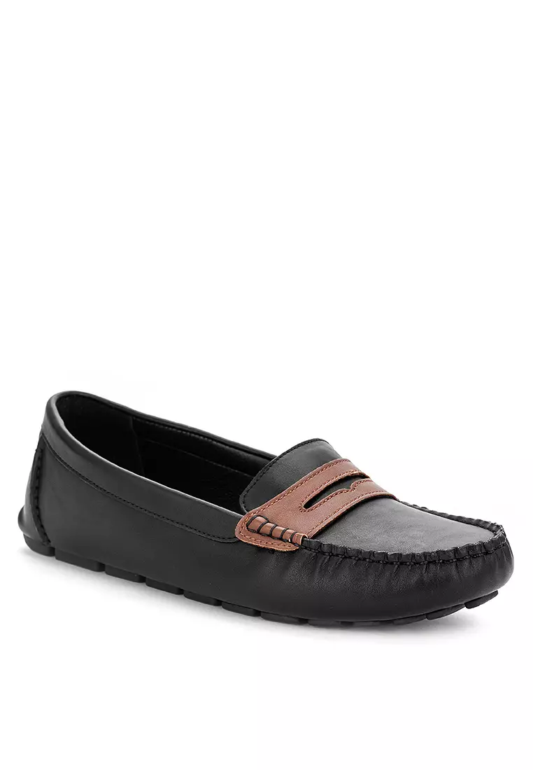 Sperry Women's Katherine Penny Leather Black Med Tan