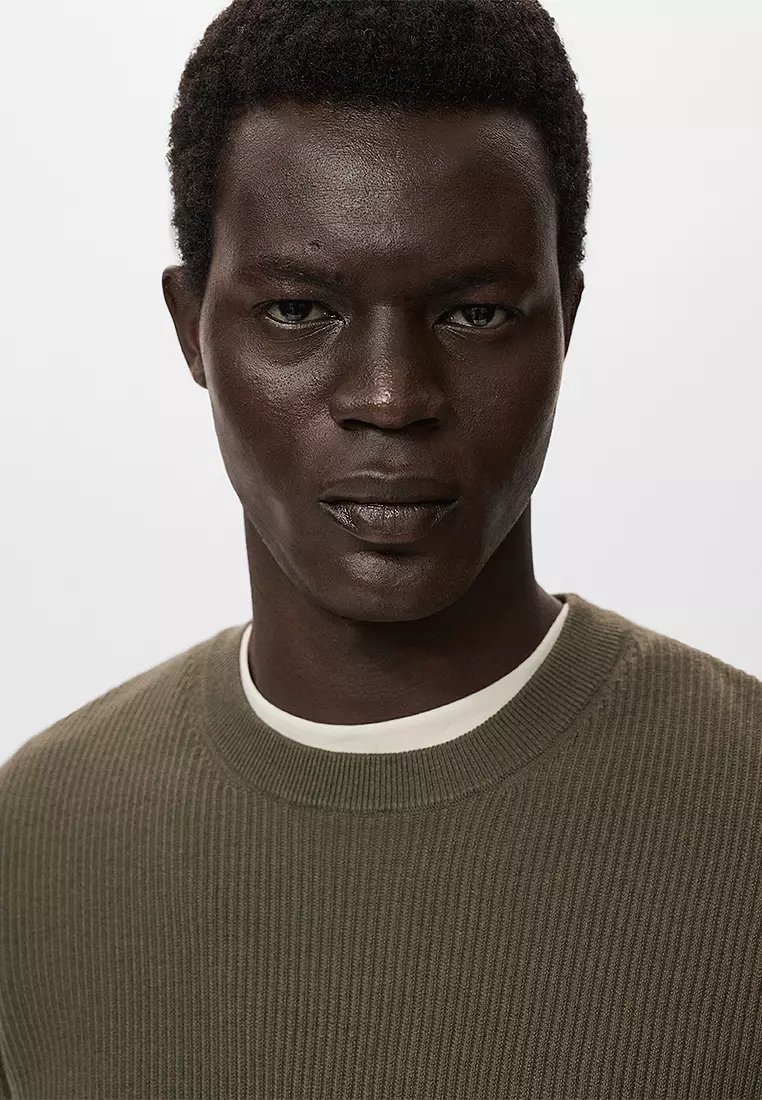 Fine Rib-Knit Cotton Sweater