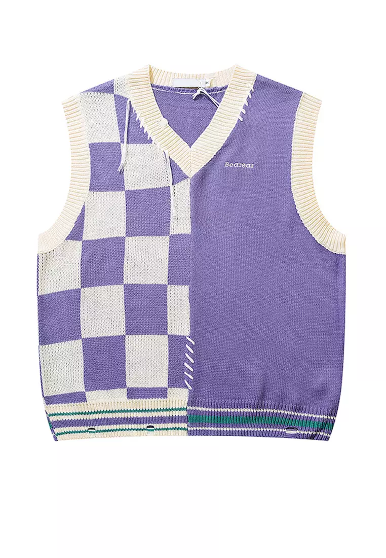 Purple argyle clearance sweater vest