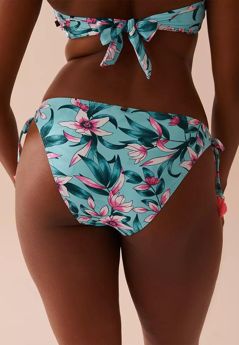 Beach Blooms Side Tie Brazilian Bikini Bottom