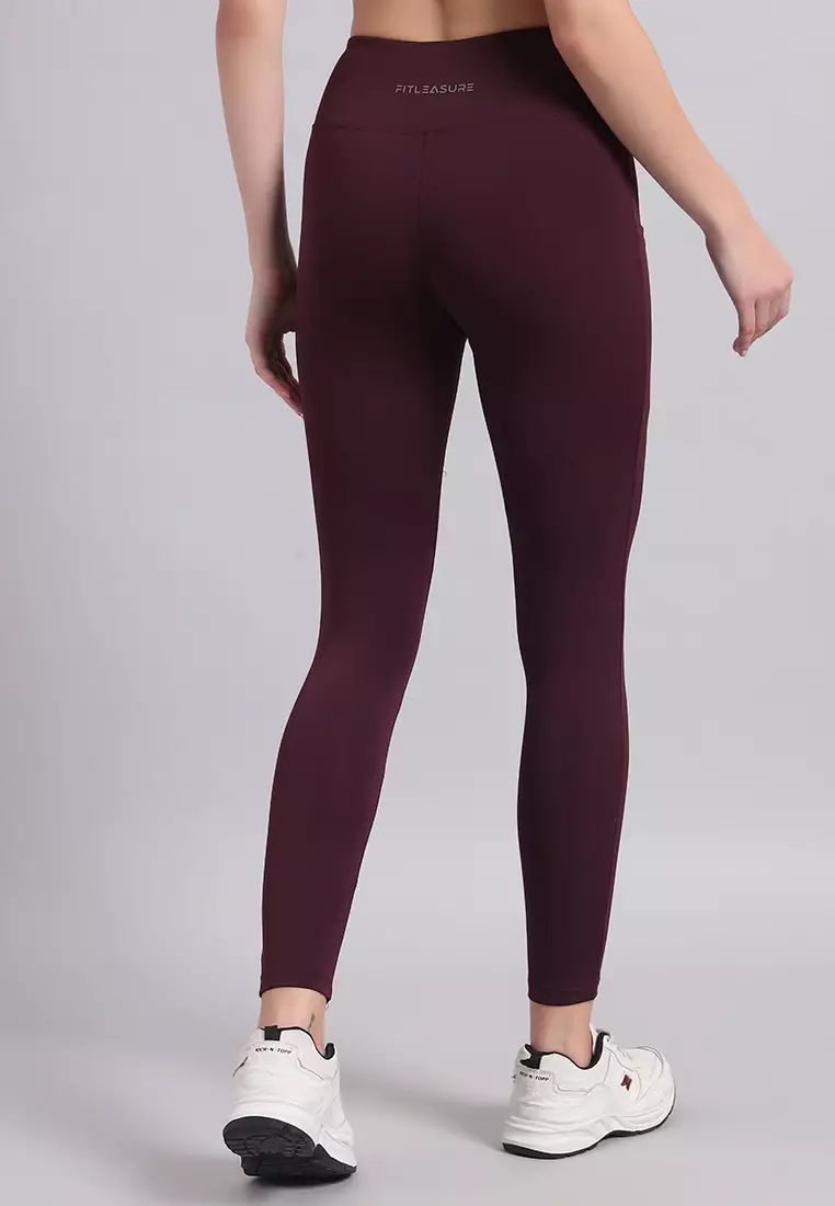 Wine Basic Essential Coord Workout/Running Legging