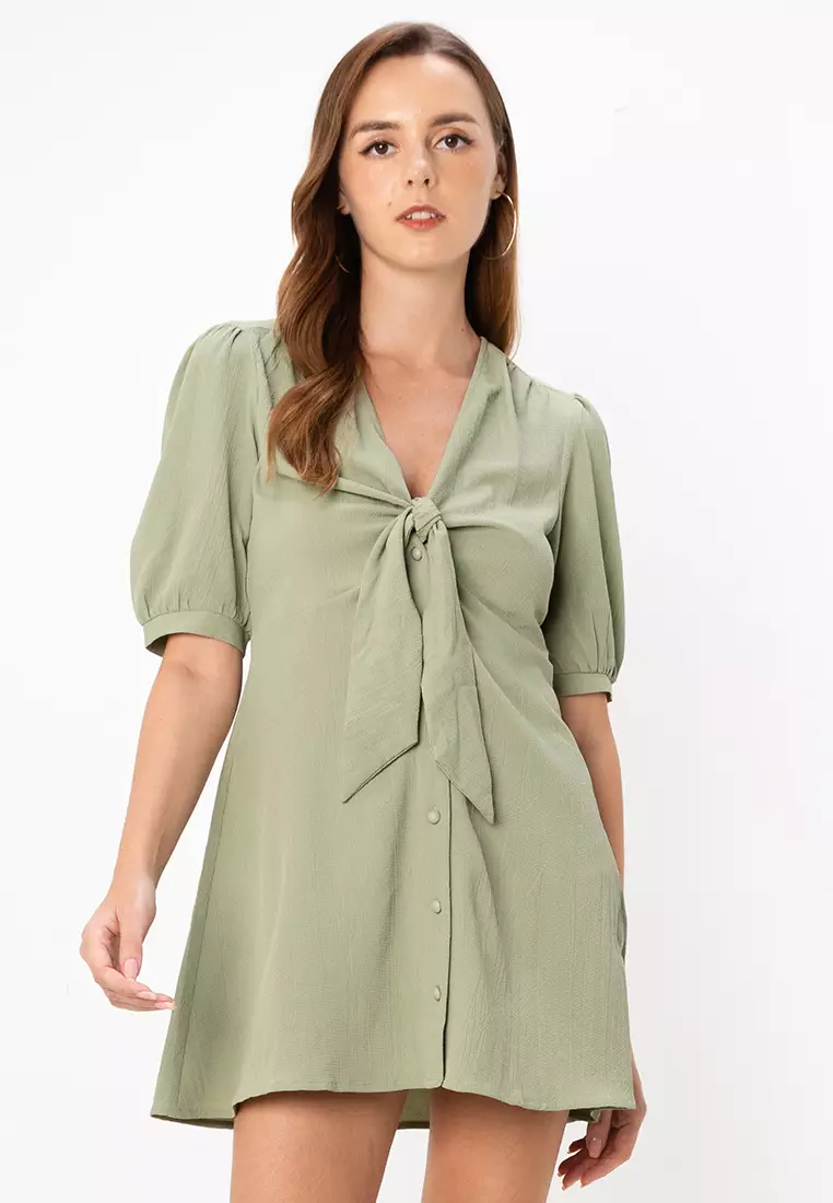 Buy ASOS Design Tie Front Button Through Mini Dress 2026 Online | ZALORA  Philippines