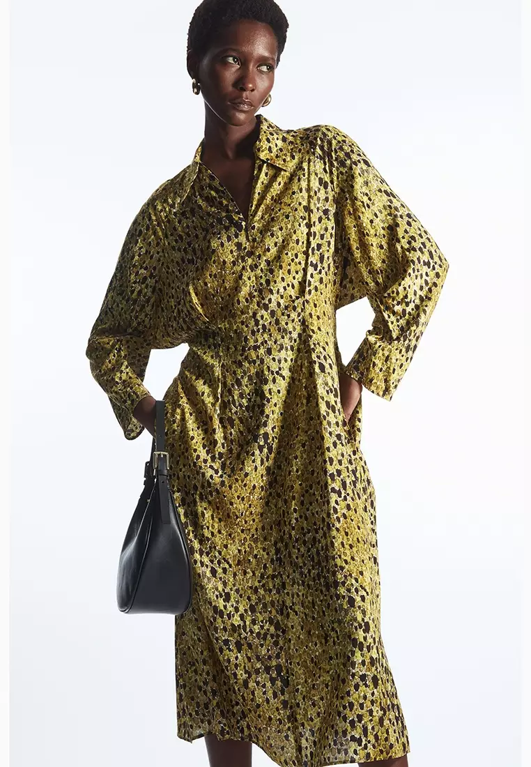 Red leopard print shirt dress hotsell