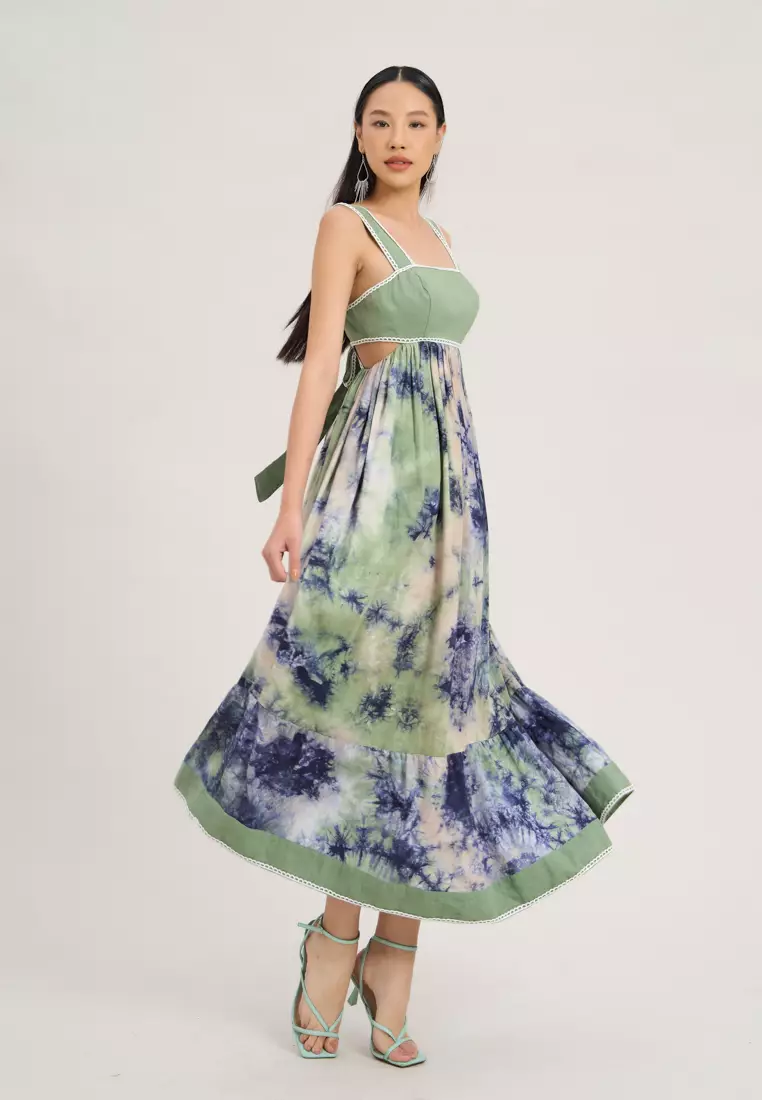 Light Moss Green Maxi Dress