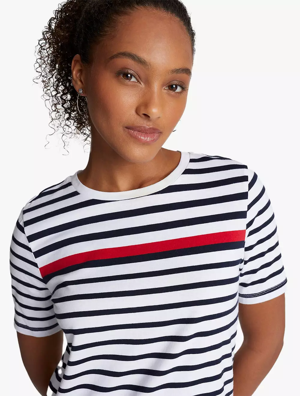 Tommy Hilfiger - STRIPE T-SHIRT DRESS - White - white
