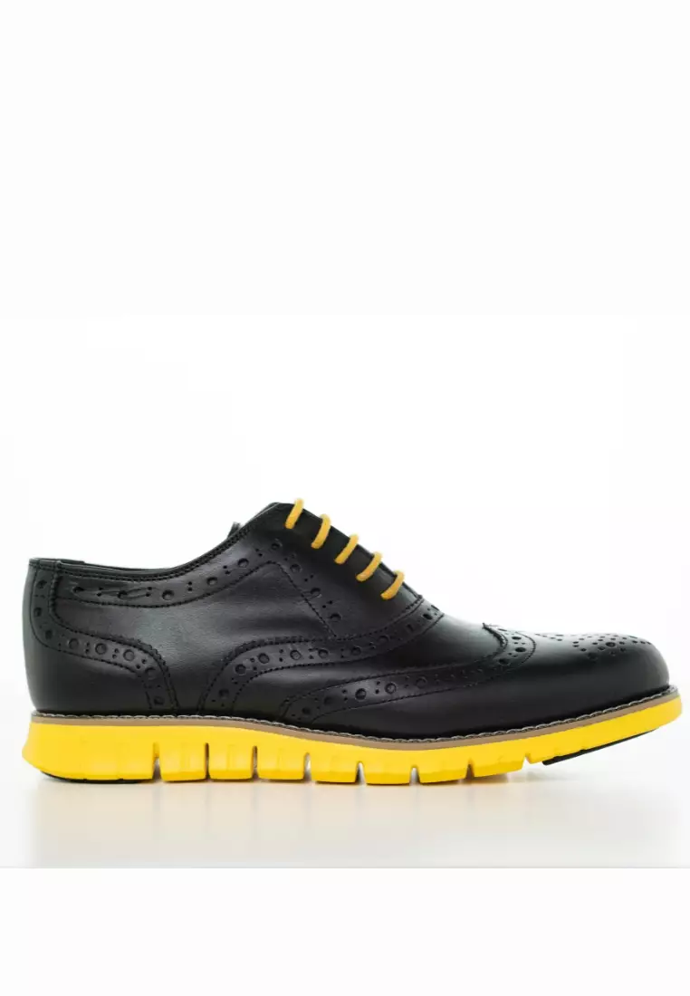 Discount on Jirras  shoes - SKU: Jirras Men Wingtip Oxford Shoes Genuine Leather Filipino Handcraft Black Leather Yellow Sole Shadrac