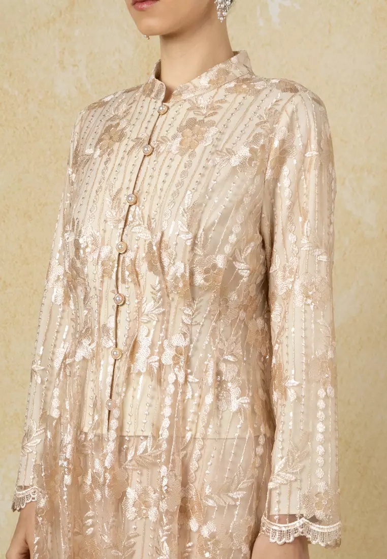 Citra Lace Long Top With Pants Set