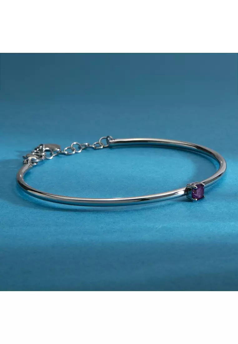 Morellato Cerchi Silver Bangle with Violet Zircon SAKM95