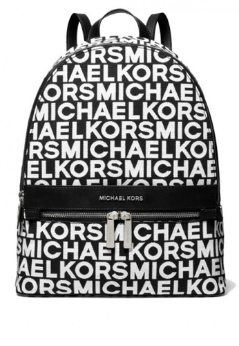 michael michael kors kenly large graphic logo jacquard backpack