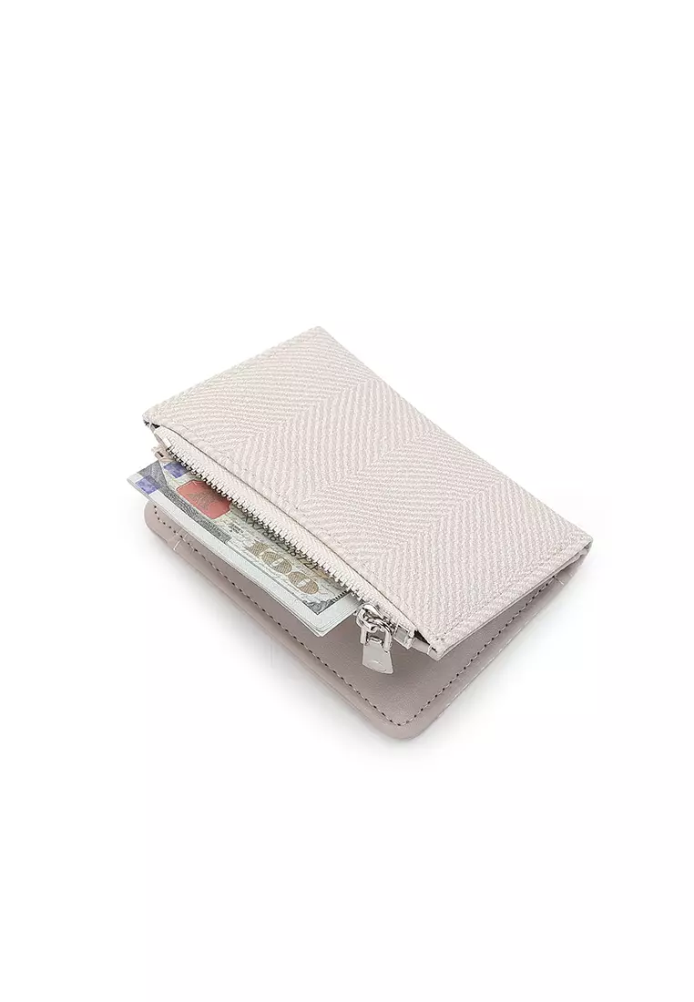 Women's 2 in 1 Purse/Wallet With Coin Compartment (Dompet Wanita 2 in 1 dengan Kompartmen Koin) - Putih