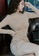 Crystal Korea Fashion beige South Korea's new pleated slim dress 021DEAA4EE3C9AGS_4