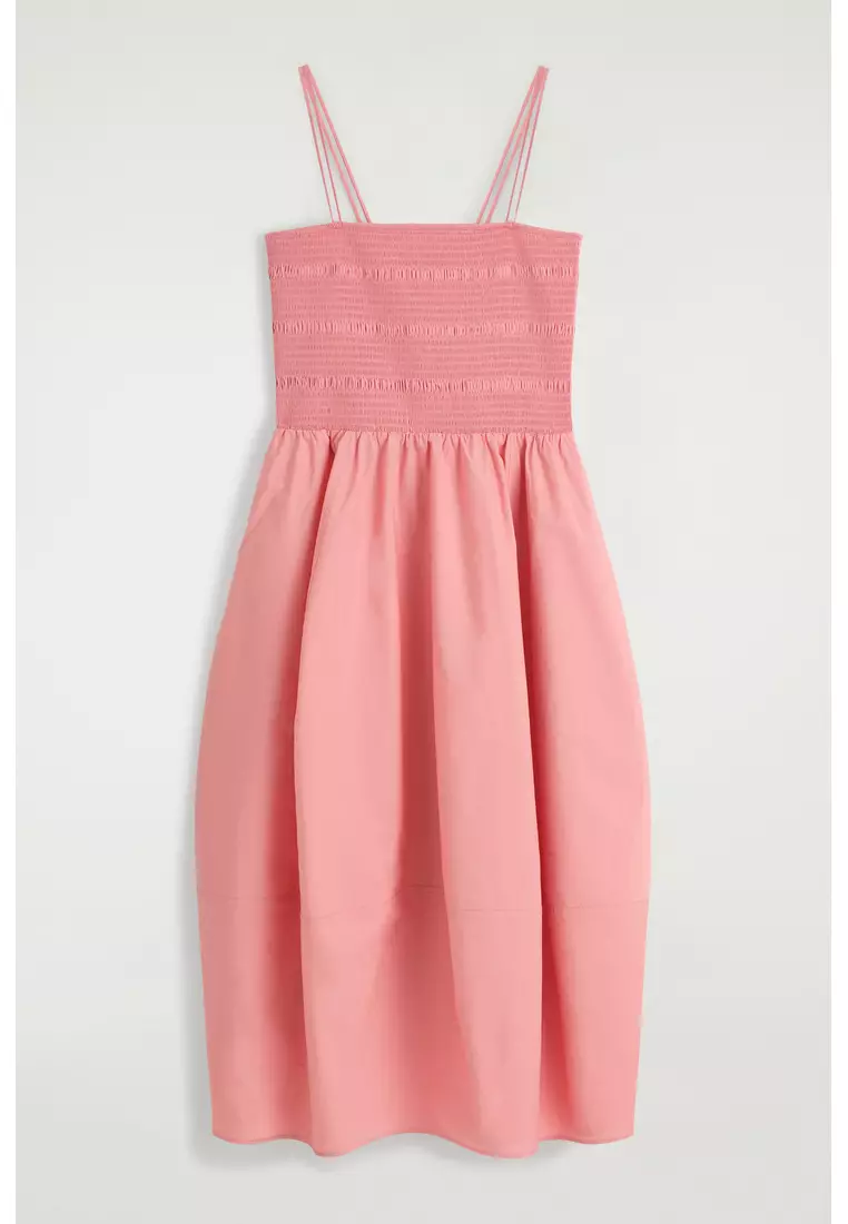 SMOCKED MIDI DRESS