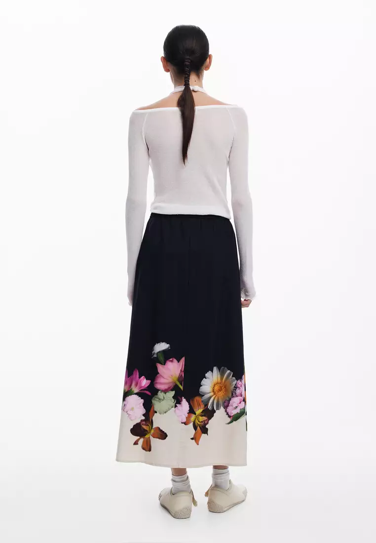 Floral midi skirt