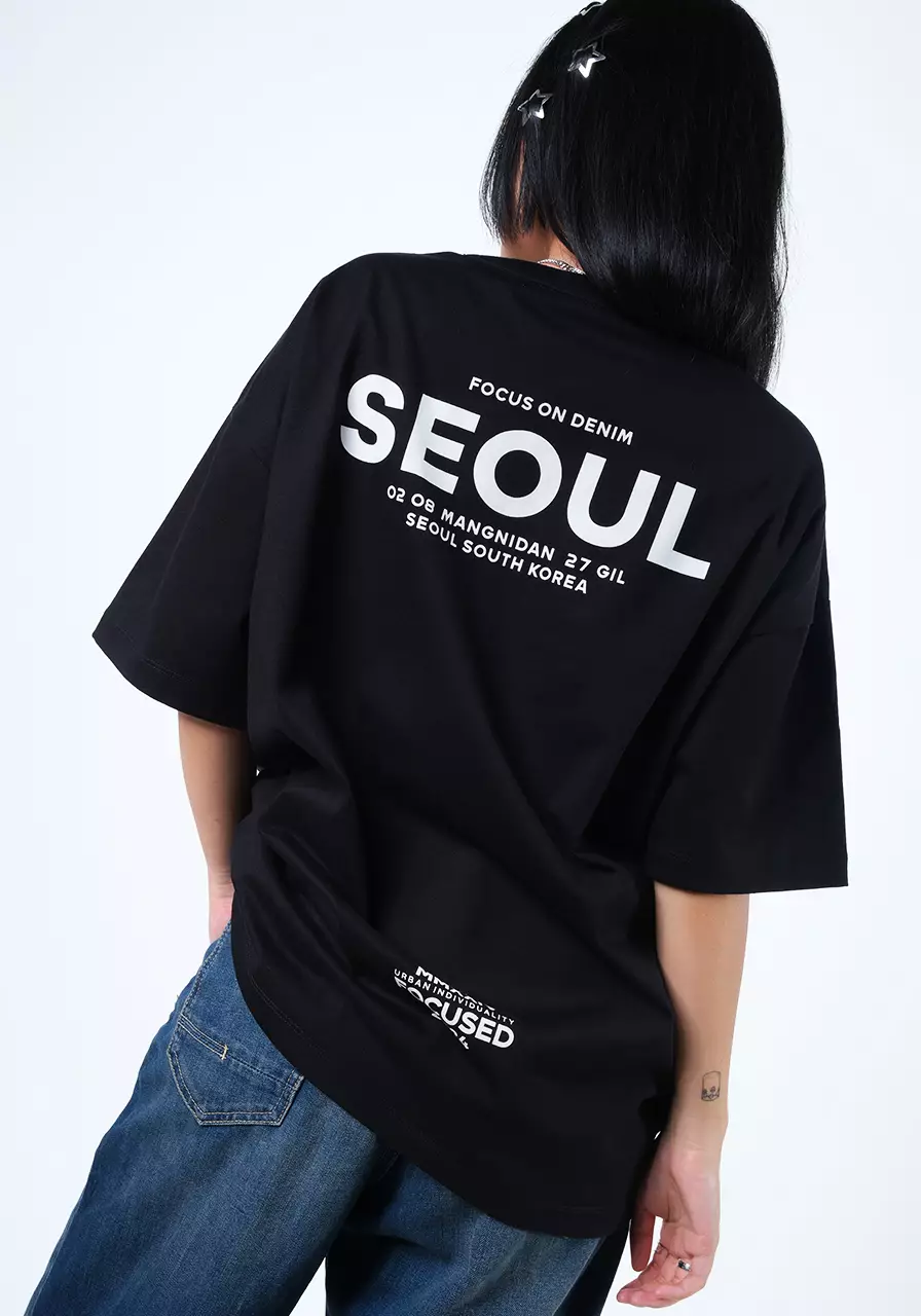 Kaos Oversize Unisex Seoul Black