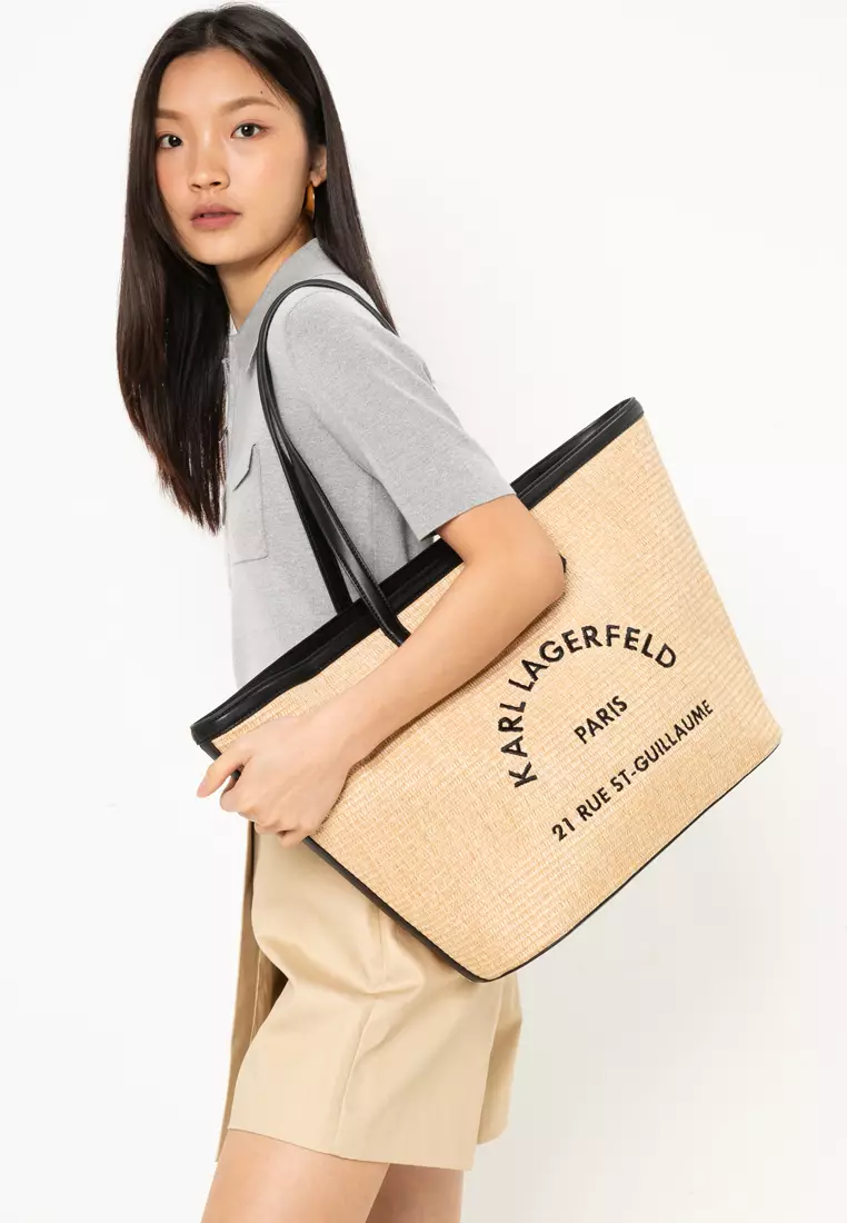 Buy KARL LAGERFELD Rue St-Guillaume Raffia Tote Bag 2025 Online