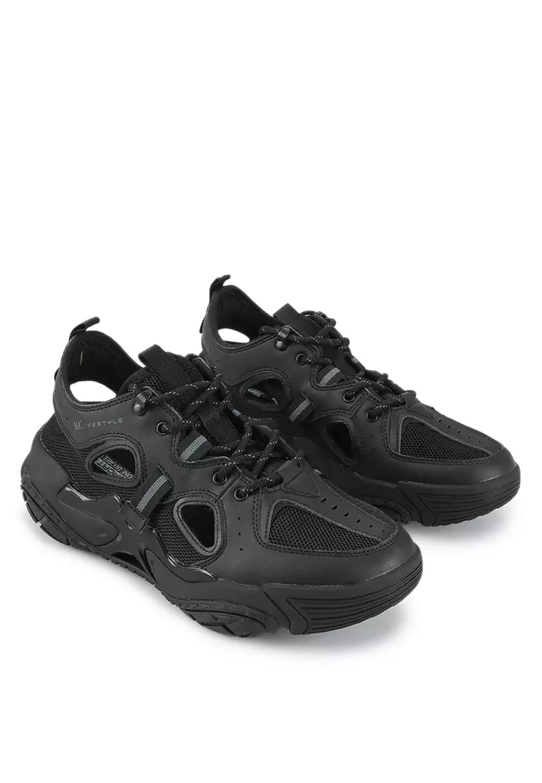 All black outlet lifestyle shoes