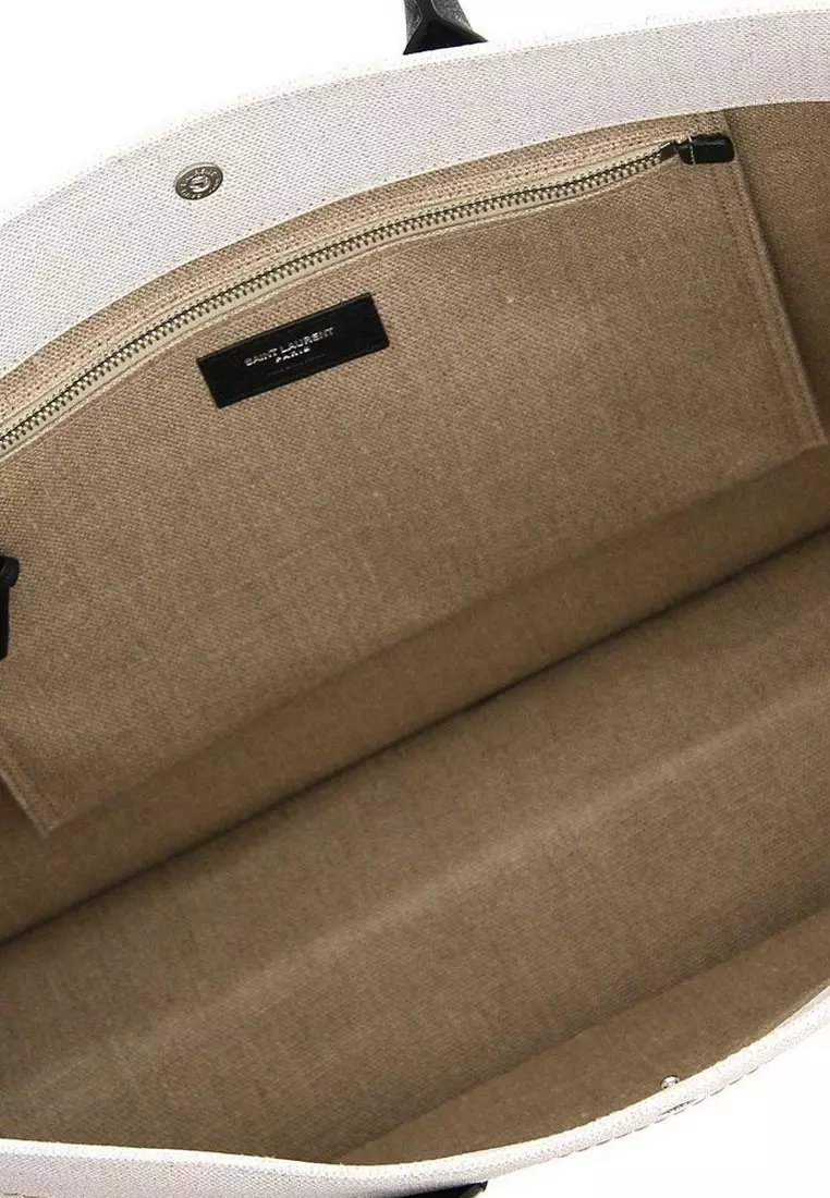 Buy Saint Laurent RIVE GAUCHE Tote Bag in WHITE LINEN 2025 Online