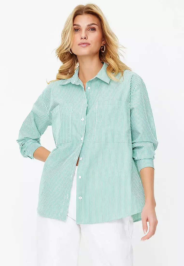 Buy Trendyol Oversize Stripes Shirt 2025 Online | ZALORA