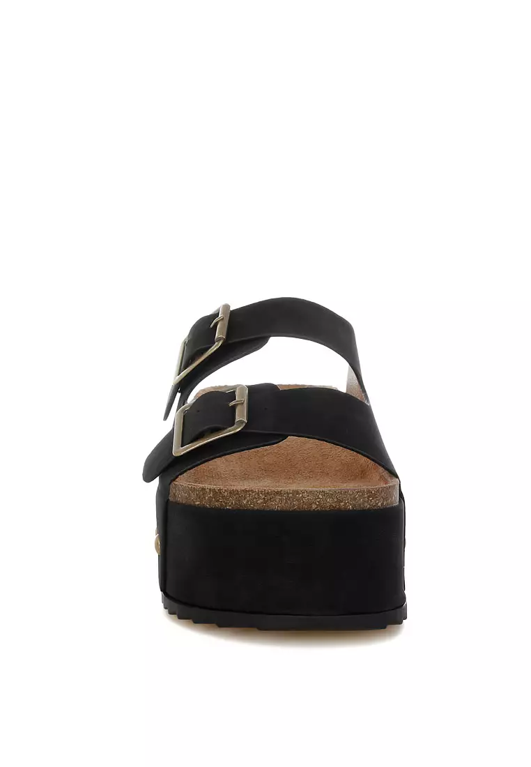 Studded Faux Leather Slip-On In Black