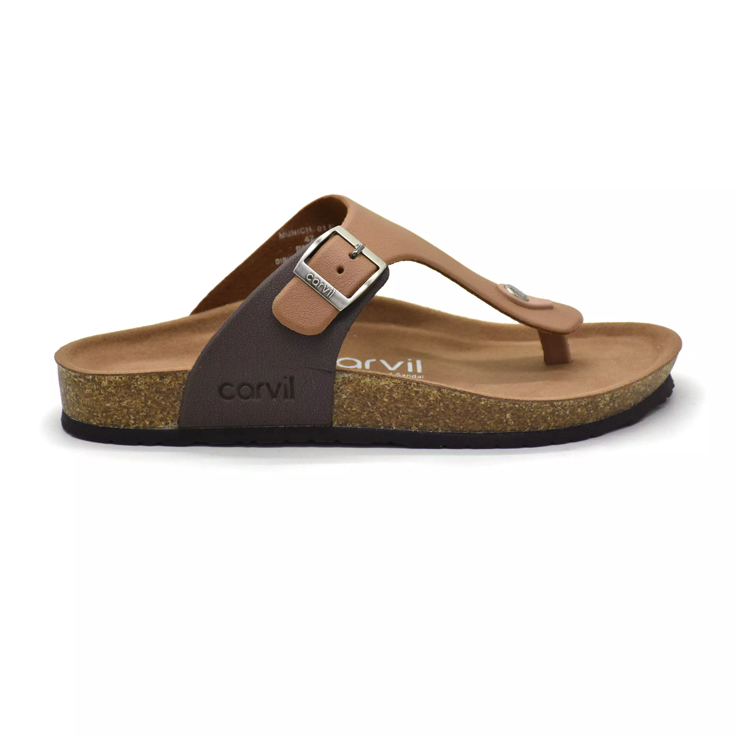 Carvil Sandal Pria Munich-01 M Stone/Dark Brown