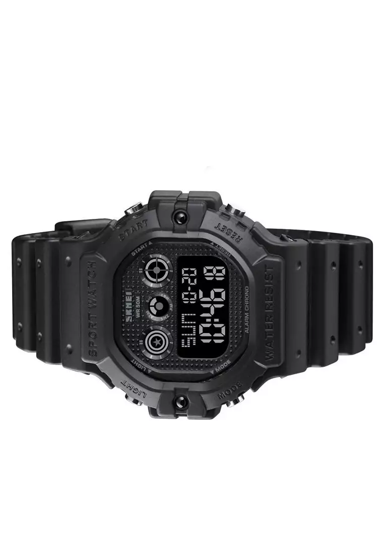 Jam Tangan Casual Digital Pria Water Resistant 50m Strap Tali Material PU CO07 ORIGINAL