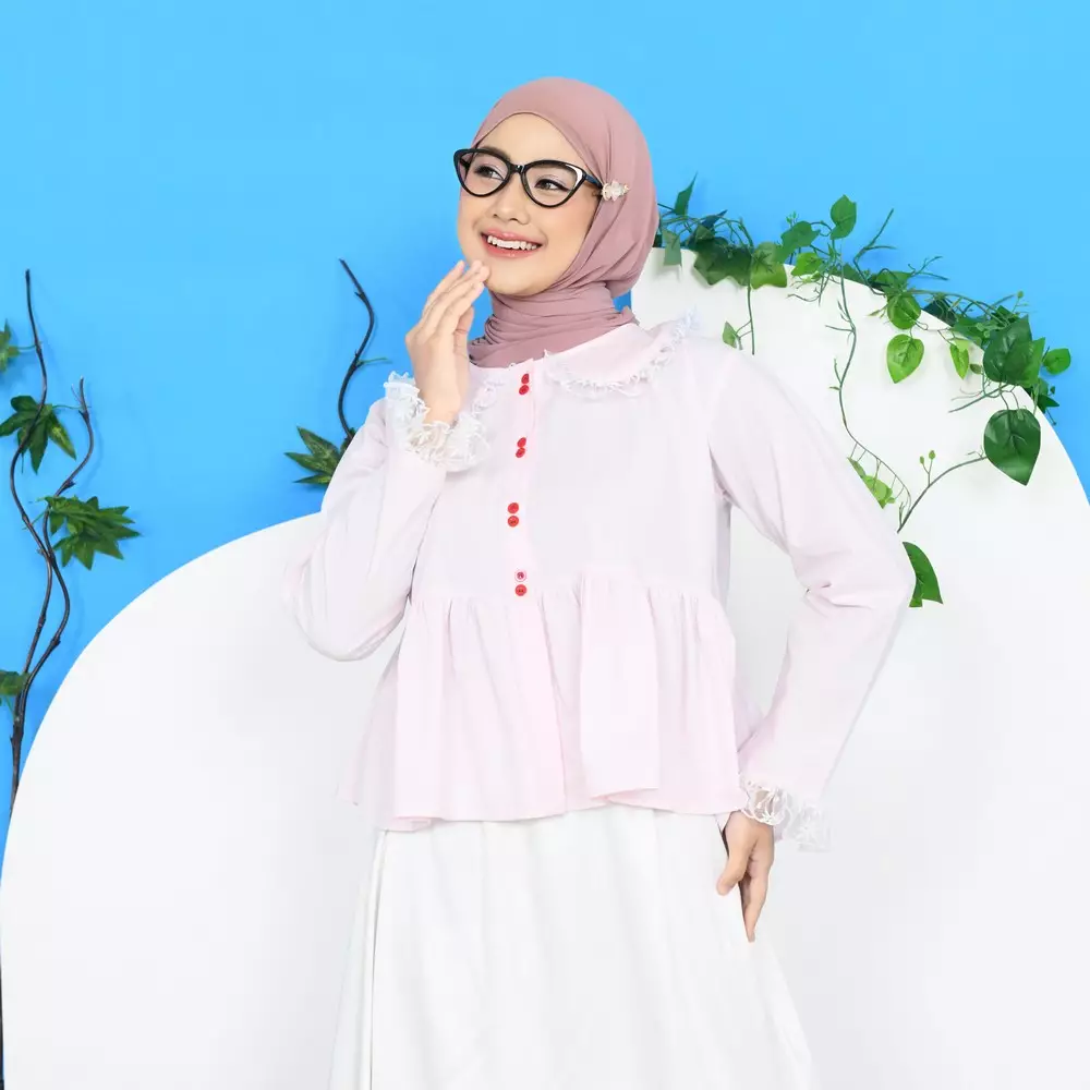 Biyaa Poplin Blouse - Soft Pink M19755 R23S2