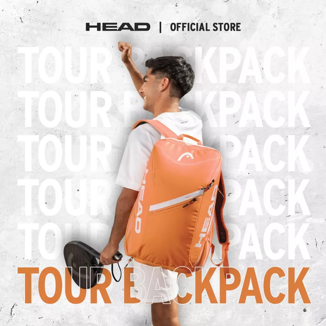 HEAD Tennis Tour Backpack 25L Orange 260336 - Tas Tennis (Oranye)