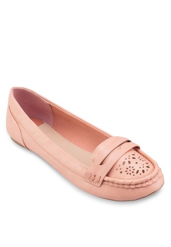 zalora 手錶 評價Pink 'Lace' Punch Out Loafers, 女鞋, 鞋
