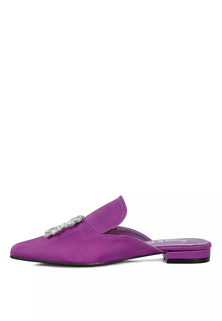 Purple suede outlet mules