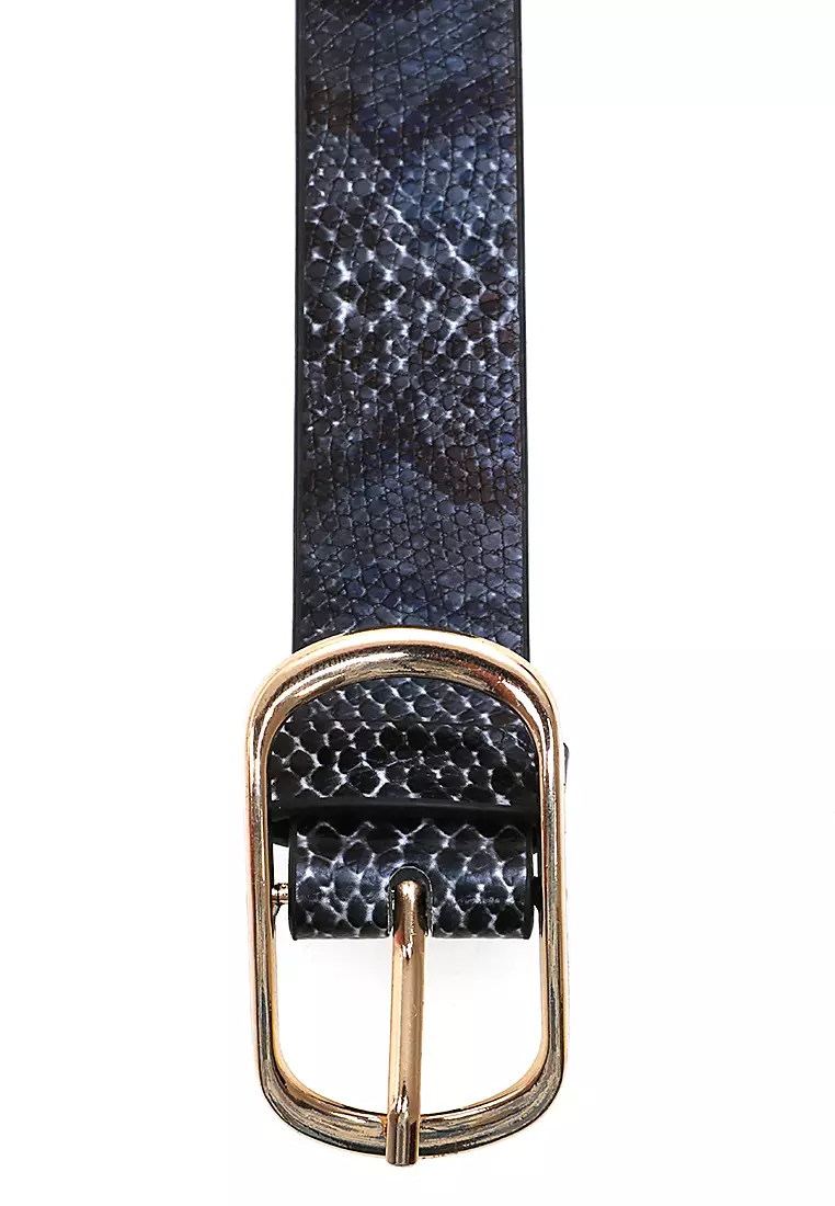 Fern Belt Gesper Ikat Pinggang Wanita Motif Vintage Comfortable Material Kulit Leather ORIGINAL - Black White