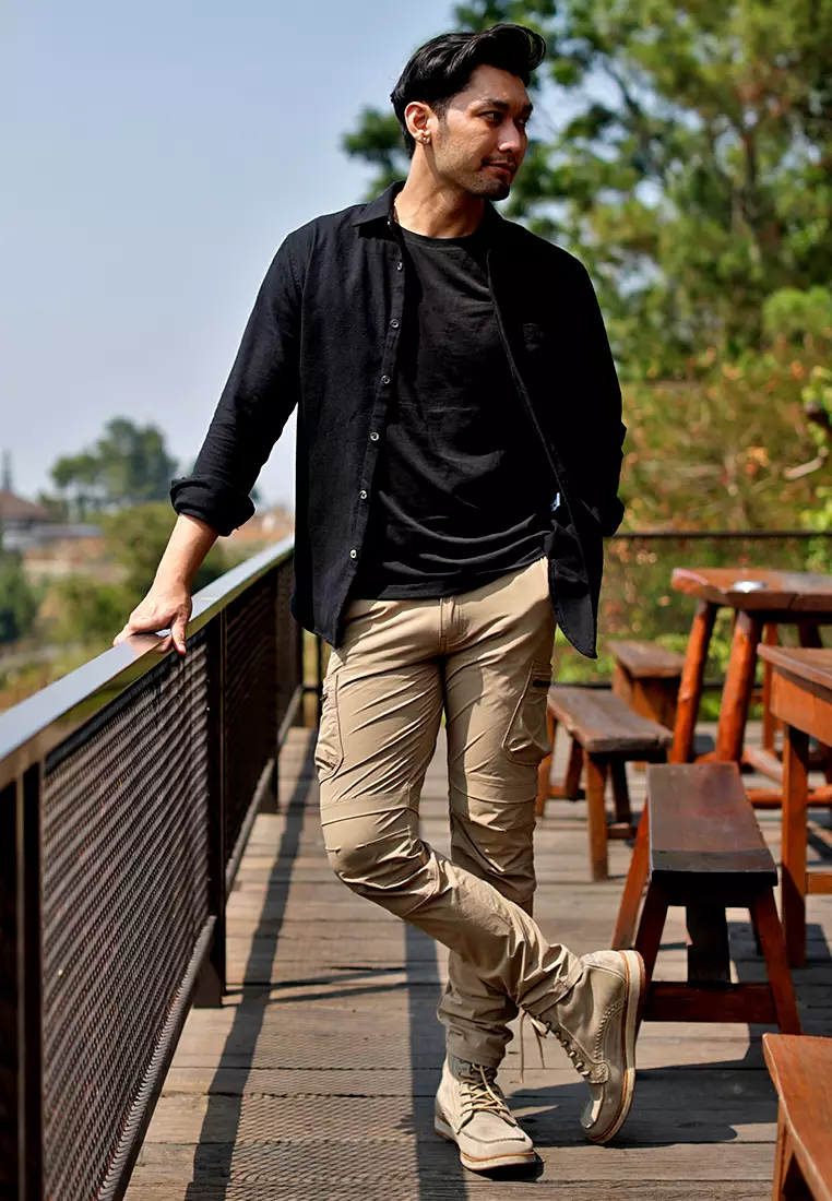 OXCON Extra Comfort Authentic Flannel Shirt Monotone Black