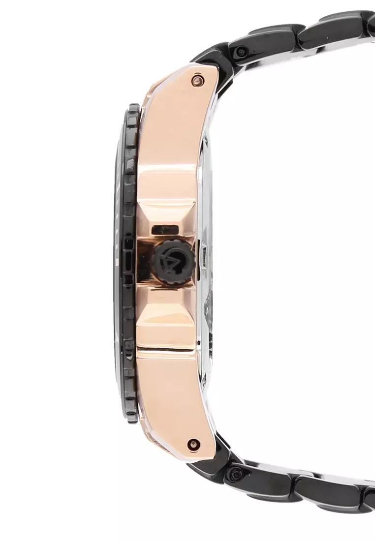 Alexandre Christie Jam Tangan Wanita - Silver Black - Stainless Steel - 6141 BFBBRBA