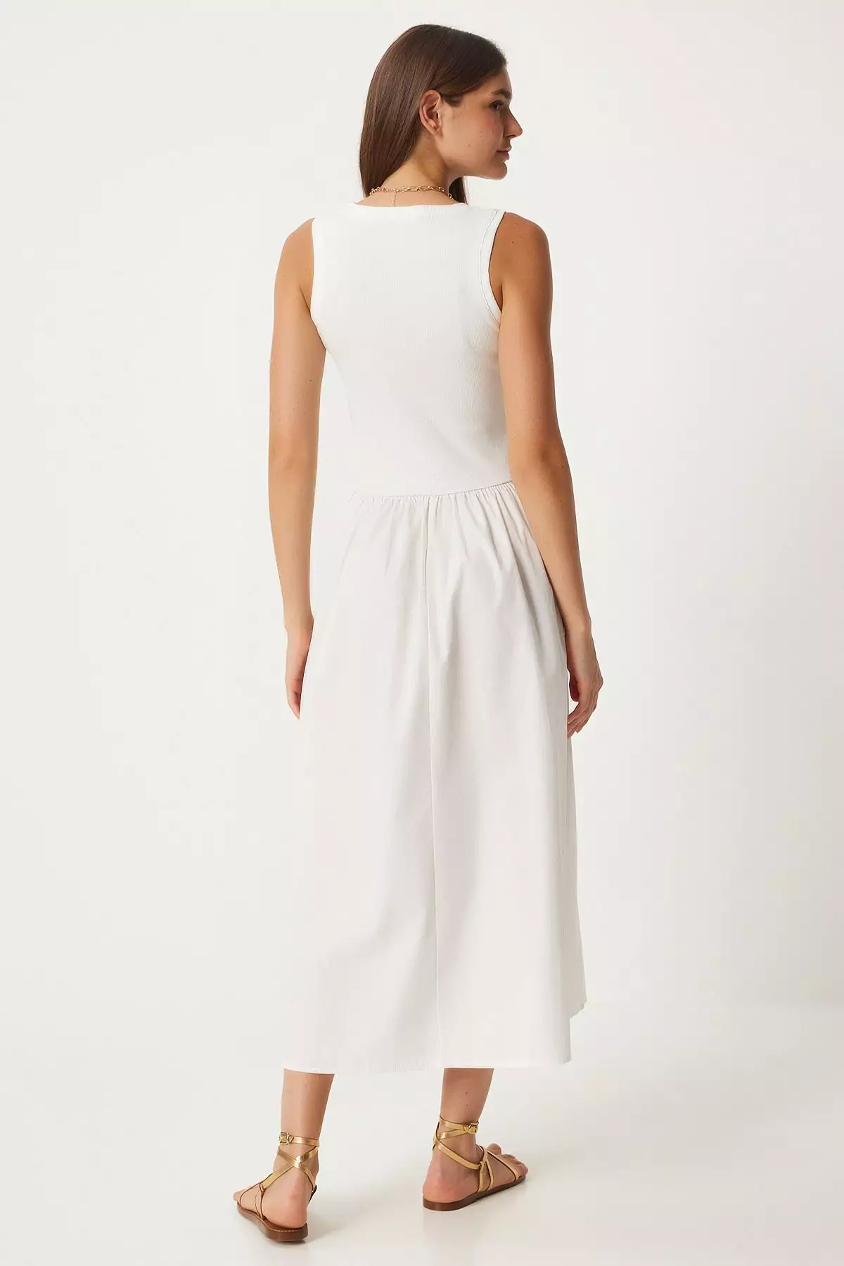 Cotton Sleeveless Midi Dress