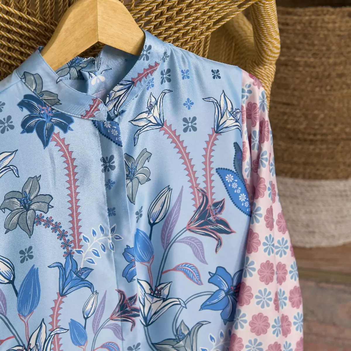 [New Collection] ZM Zaskia Mecca - Rietta Blue Pink Tunik Wanita | Primadona Series | Edisi Lilya Raya