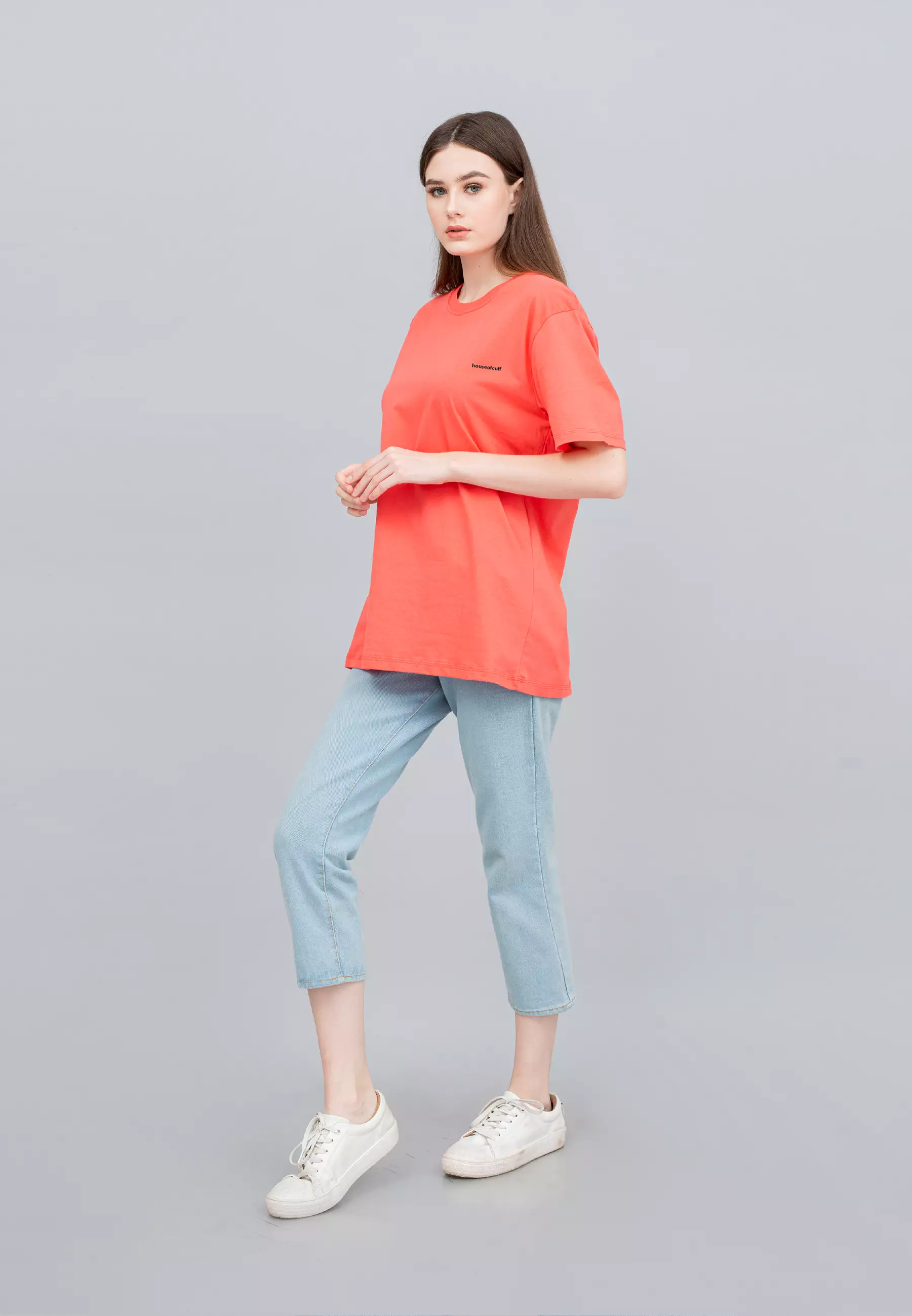 Houseofcuff T-shirt Kaos Polos Pendek Coral Wanita Tersedia Size S-4XL