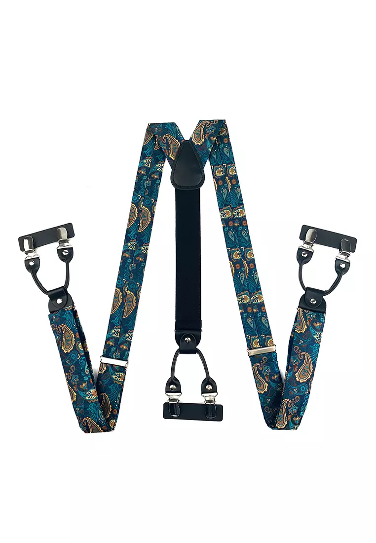 Men's Adjustable Elastic 6 Clips Suspenders