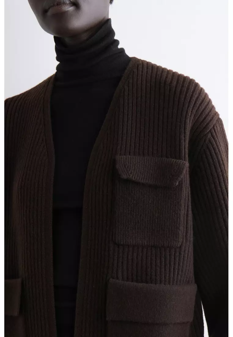 Buy COS RIBBED MERINO WOOL UTILITY CARDIGAN 2026 Online | ZALORA