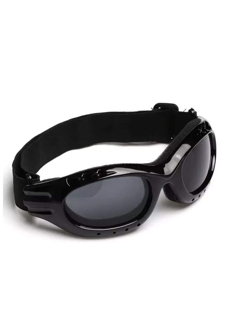 Haqy Kacamata Olahraga Unisex Sepeda Ski Sport Strap Band Material Polycarbonate ORIGINAL - Black