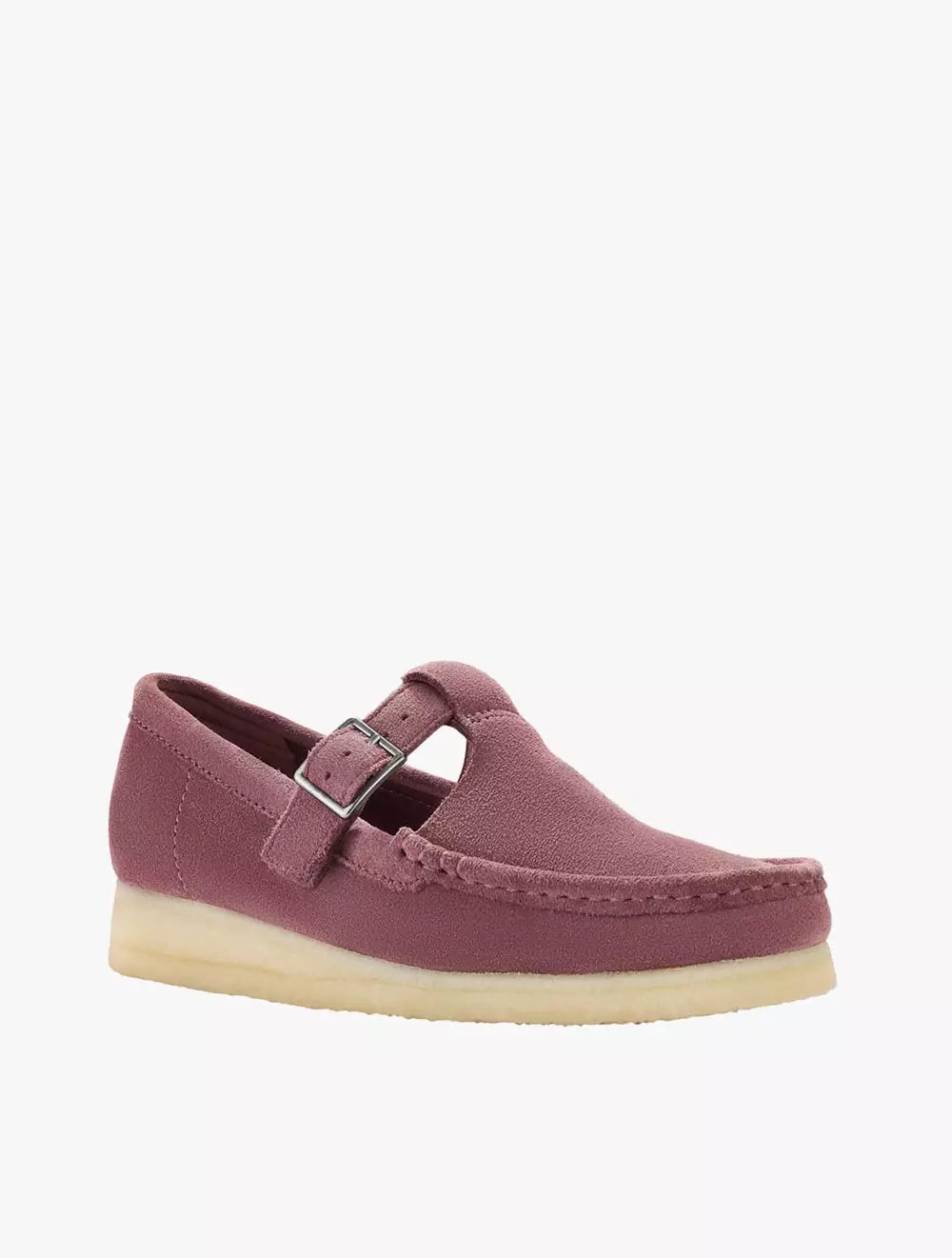 Clarks Wallabee T Bar Rose Brown Sde
