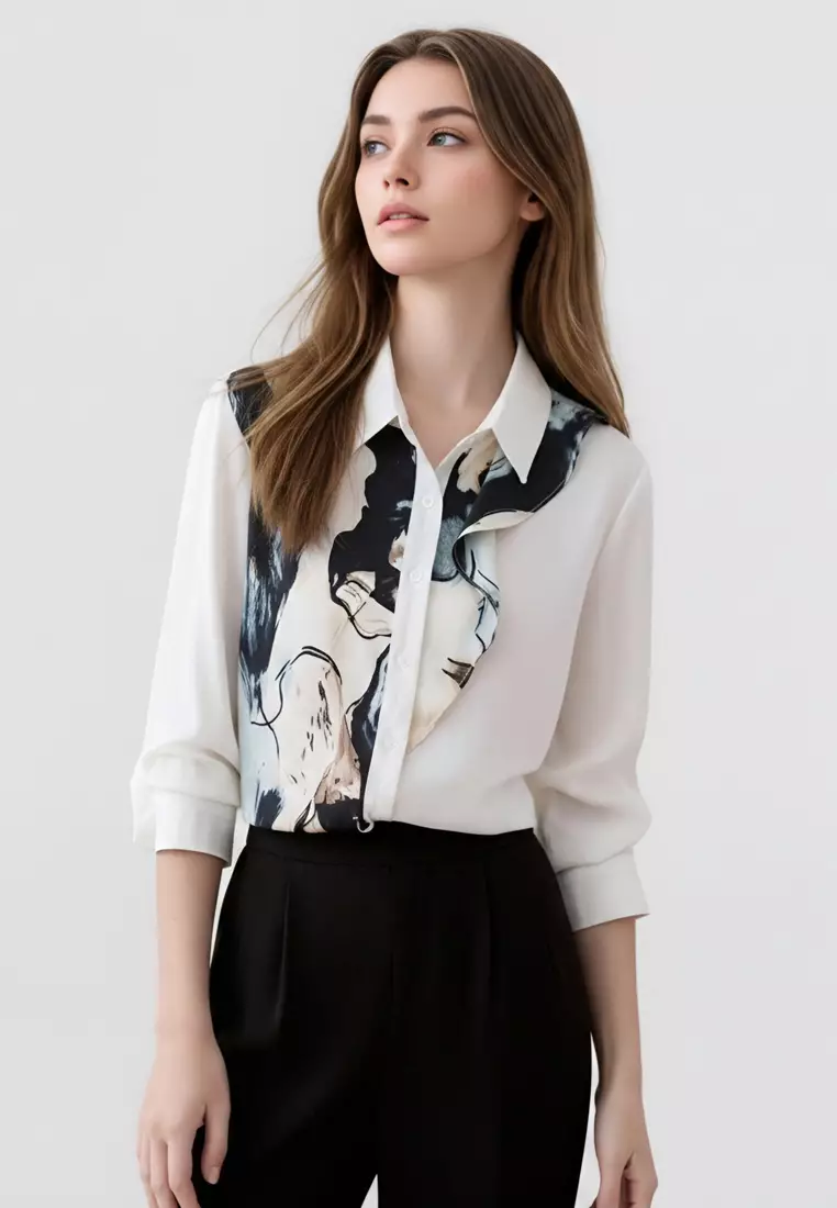Ruffle Long Sleeve Blouses