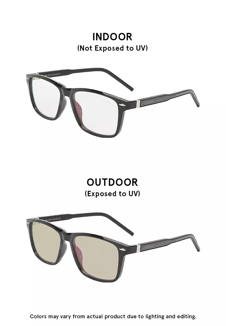 Unisex Photochromic Wayfarer Sunglasses - Glossy Black