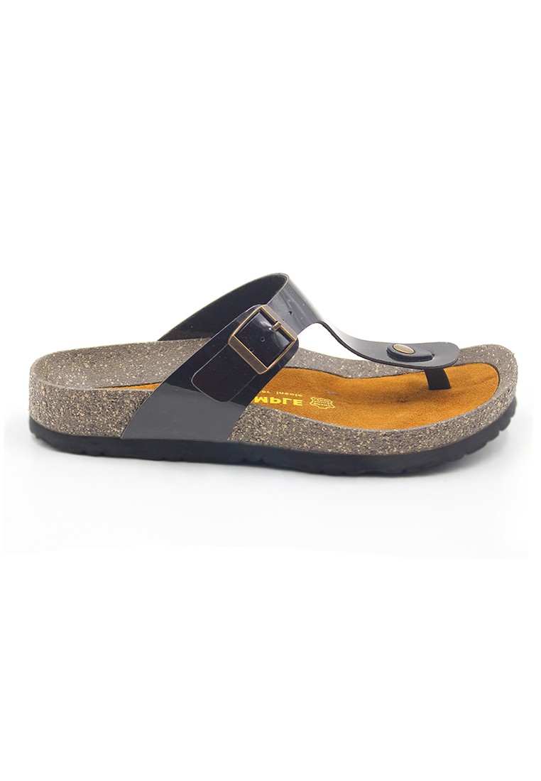 Rome - Glossy Black Sandals & Flip Flops & Slipper