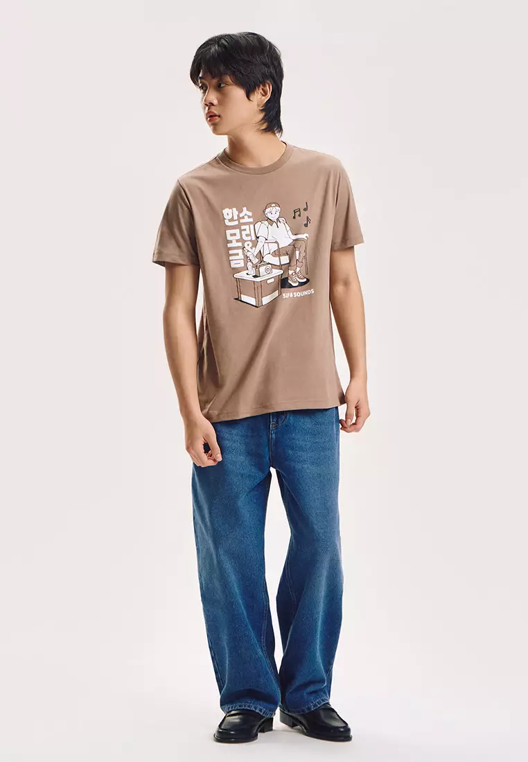 Sip and Sounds Regular Fit Graphic T-Shirt