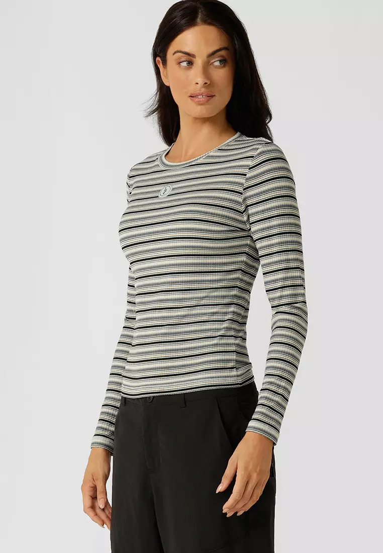 Movement Stripe Rib Long Sleeve Top